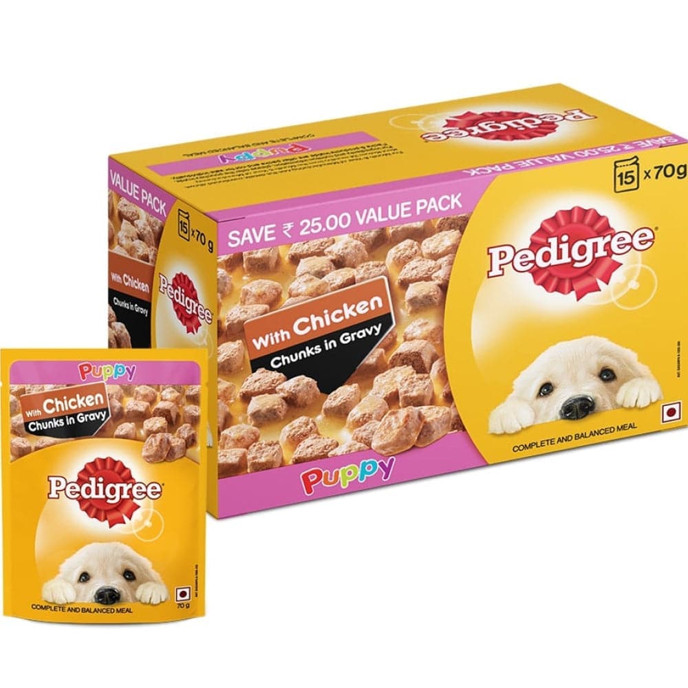 Pedigree Chicken Chunks in Gravy Pouch Puppy Wet Food