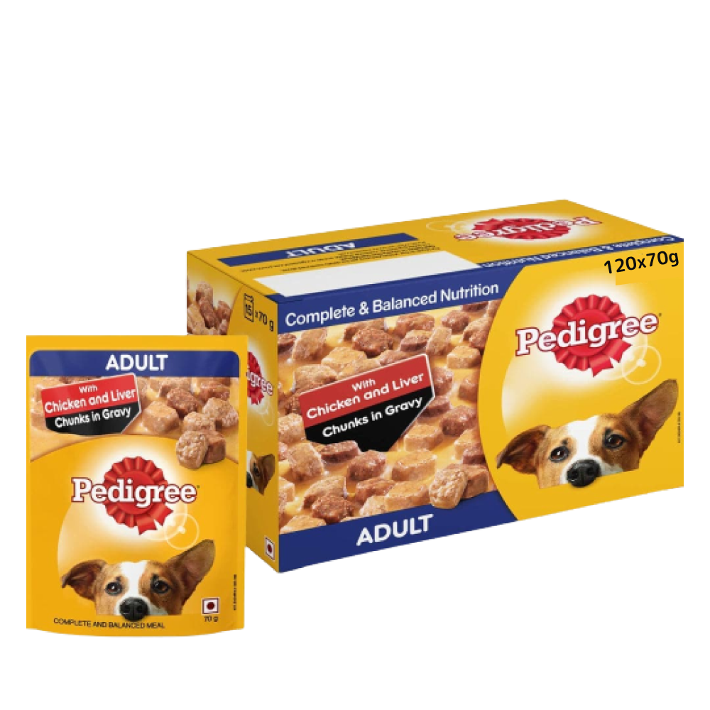 Pedigree Chicken and Liver Chunks in Gravy Adult Dog Wet Food